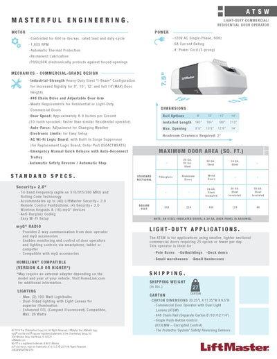 LiftMaster ATSW Light-Duty Commercial / Residential Door Operator